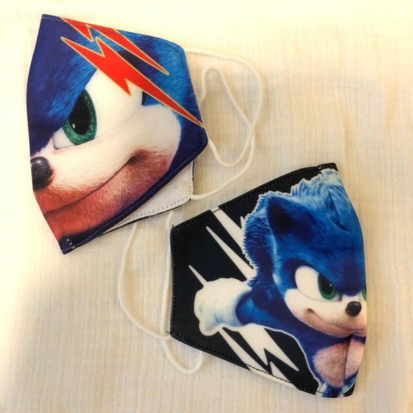 💚3/$25 Sonic the Hedgehog Youth Boys Face Mask - Picture 2 of 3